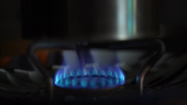 Ligue Gás Queimador Gás Ucrânia Sem Guerra Eletricidade Movimento Lento — Vídeo de Stock