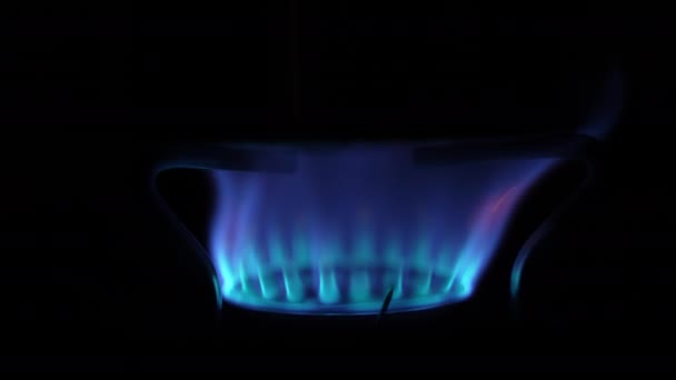 Включите Газ Газовой Горелке Украина Электричества Slow Motion — стоковое видео