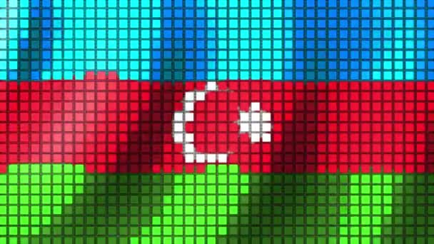 Tło Kolorów Flagi Azerbejdżanu Wykonane Kostek Trzepocze Wietrze Bezproblemowa Animacja — Wideo stockowe