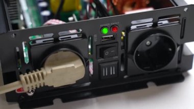220 volt sockets in an electrical appliance. Handheld shooting