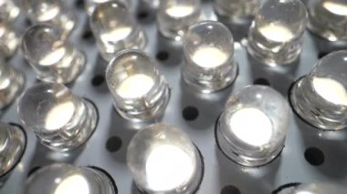 LED panel with many luminous diodes. Dolly shot. Daylight 5500K