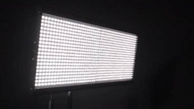 LED panel with many luminous diodes. Dolly shot. Daylight 5500K