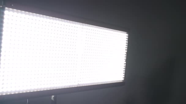 Led Panel Many Luminous Diodes Dolly Shot Daylight 5500K — Stockvideo