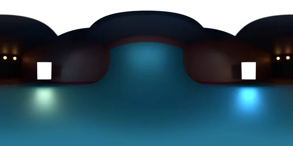 Bir fotoğraf stüdyosunun 360 derecelik küresel manzarası. 3B görselleştirme 12K