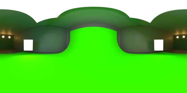 Bir fotoğraf stüdyosunun 360 derecelik küresel manzarası. 3B görselleştirme 12K