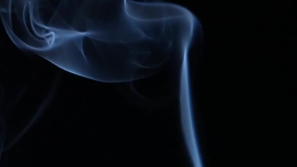 Obláčky Kouře Cigarety Černém Pozadí Zkrácený Pohyb Zblízka — Stock video