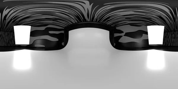 360 스튜디오 파노라마에 반사된 스튜디오 하이드라 애니메이션 — 스톡 사진