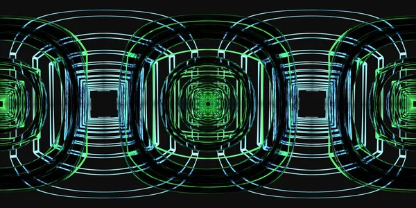 Yansımalı VR 360 stüdyo panoraması. Stüdyo ışığı olan bir odanın 3D Hdri animasyonu