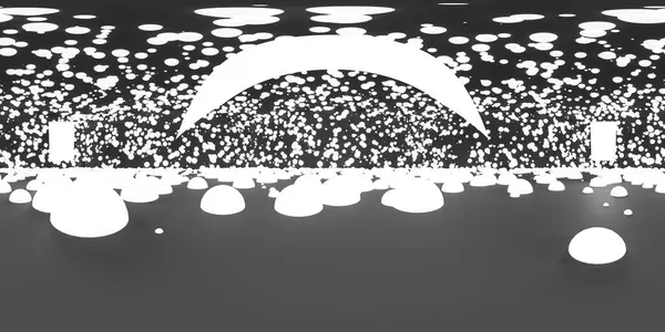 Yansımalı VR 360 stüdyo panoraması. Stüdyo ışığı olan bir odanın 3D Hdri animasyonu