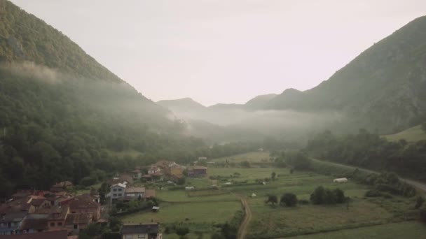 Paysage Environnement Campagne Asturies Villanueva Montagnes Fond Vert Européen Près — Video