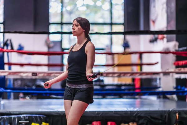 Martial Arts Vechter Oefenen Oefenen Ring Fit Workout Voor Mma — Stockfoto