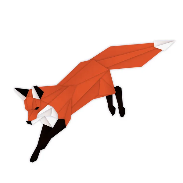 Geometric Fox Origami Style Abstract Minimalistic Illustration Wild Animal Beautiful — Stock Photo, Image