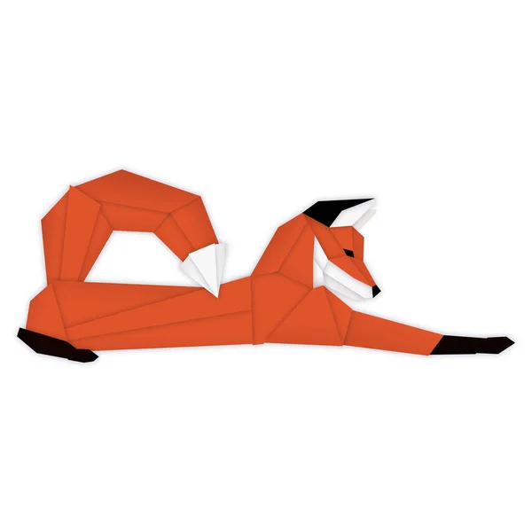 Raposa Engraçada Mentirosa Ilustração Poligonal Abstrata Geométrica Origami Animal Selvagem — Fotografia de Stock