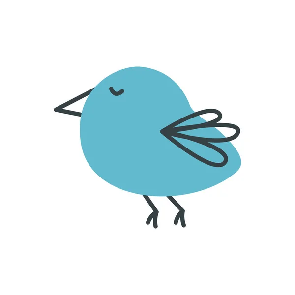 Pássaro Bonito Simples Estilo Doodle Elemento Para Design Primavera Verão — Vetor de Stock
