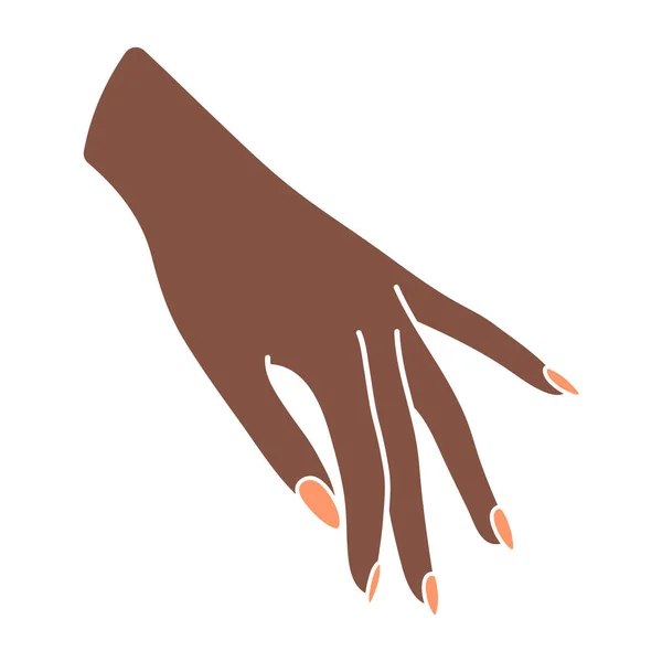 Ένα Όμορφο Γυναικείο Χέρι Παίρνει Αφήνει Κάτι Κάτω Χέρι Μαύρης — Διανυσματικό Αρχείο
