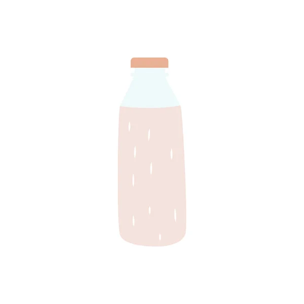 Butelkę Mleka Tradycyjny Produkt Gospodarstwa Lub Rancza Sztuka Bazgrołów Izolowana — Wektor stockowy