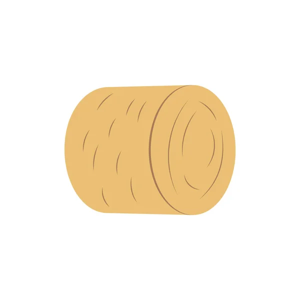 Une Grosse Balle Foin Une Ferme Ranch Traditionnel Doodle Art — Image vectorielle