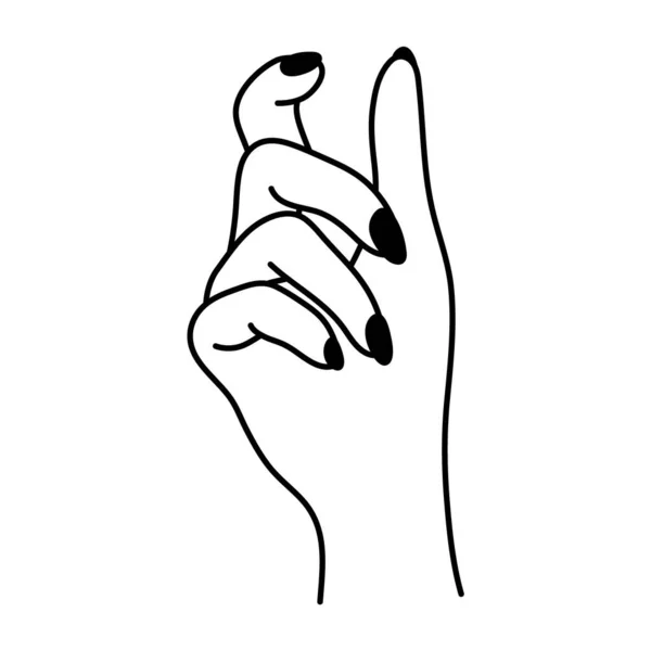 Einfaches Lineares Symbol Der Weiblichen Hand Gestik Und Nonverbale Sprache — Stockvektor