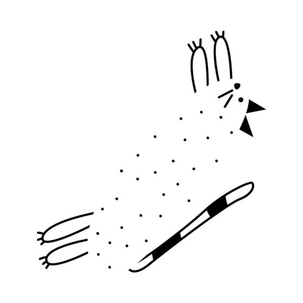 Einfache Abstrakte Jumping Cat Doodle Illustration Fette Tierische Cliparts Lustiges — Stockvektor