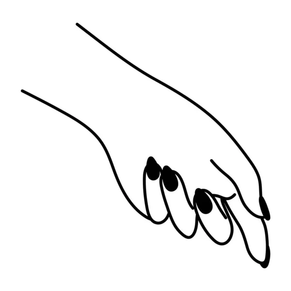 Female Hand Line Art Gesture Gentle Touch Linear Icon Non — Stock Vector