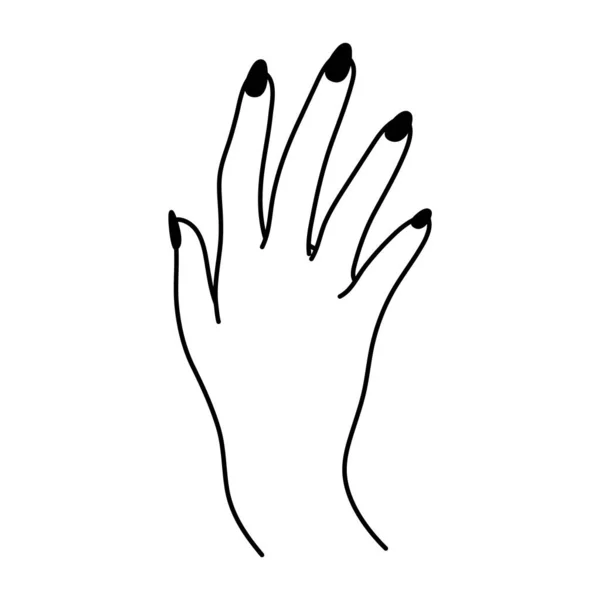 Женская Рука Раздвинутыми Пальцами Линейная Икона Невербальный Язык Элегантная Рука — стоковый вектор