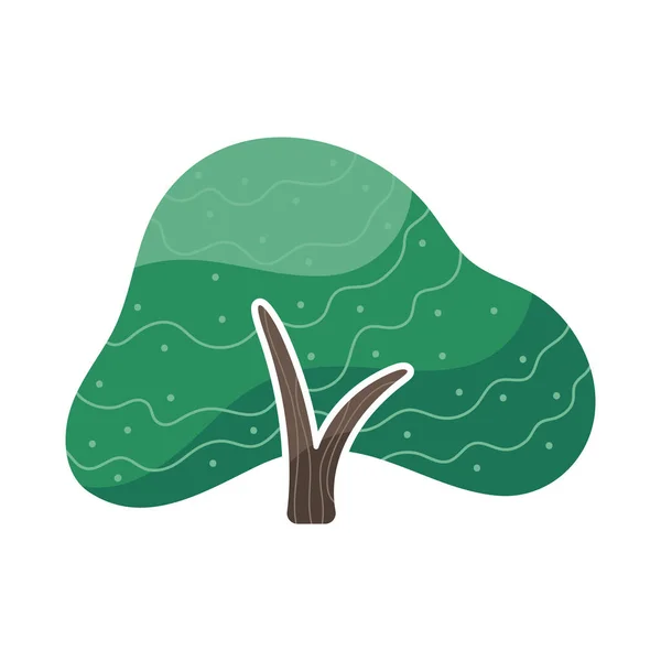 Fantasy Cartoon Flachen Grünen Baum Abstrakter Wald Park Oder Gartenpflanze — Stockvektor