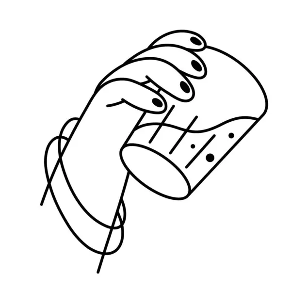 Kvinnlig Hand Med Ett Glas Alkoholhaltig Dryck Illustration Alkoholmissbruk Psykiska — Stock vektor
