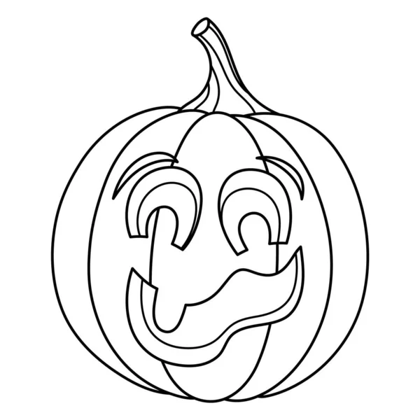 Drôle Halloween Jack Lanterne Citrouille Illustration Dessinée Main Personnage Fantasmagorique — Image vectorielle