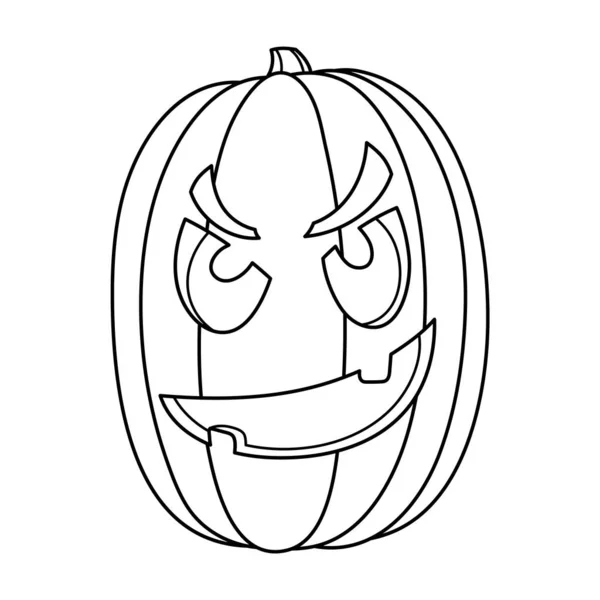 Wütend Halloween Jack Lantern Kürbis Handgezeichnete Illustration Fiktive Gruselfigur Mit — Stockvektor