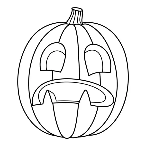 Surpris Halloween Jack Lanterne Citrouille Illustration Dessinée Main Personnage Fantasmagorique — Image vectorielle
