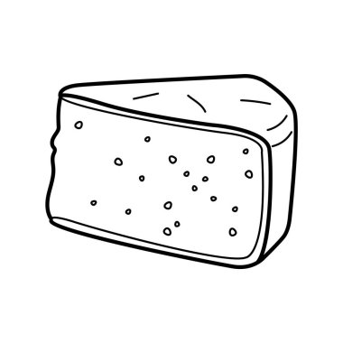 Peynir parçası basit doğrusal vektör çizimi