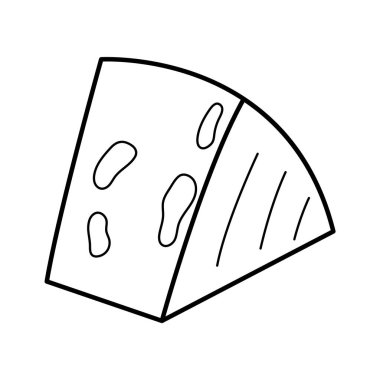 Peynir parçası basit doğrusal vektör çizimi