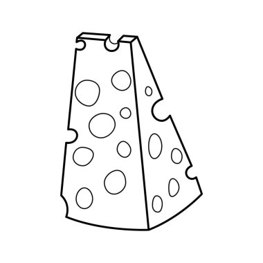 Peynir parçası basit doğrusal vektör çizimi