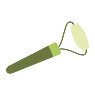 Yüz silindirli masaj aleti. Cilt bakımı için. Vektör düz resimleme.