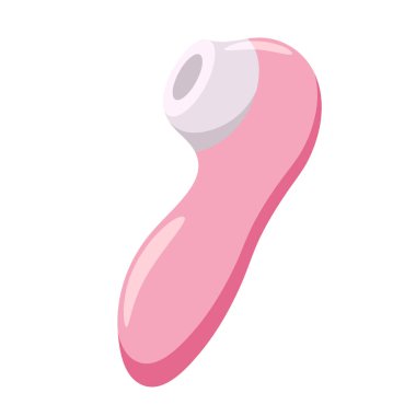 Güzel vakum vibratörü. Kadınlar için seks oyuncağı. Vektör düz resimleme.