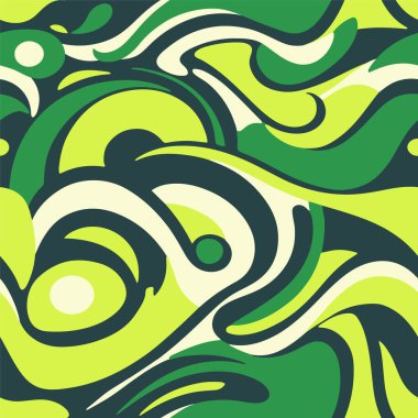 Yeşil renklerde, soyut, pürüzsüz desen. Dalgalı baskı