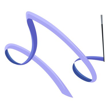 Çubukta ritmik jimnastik kurdelesi. Zemin performansı için bir cihaz. Spor malzemeleri.