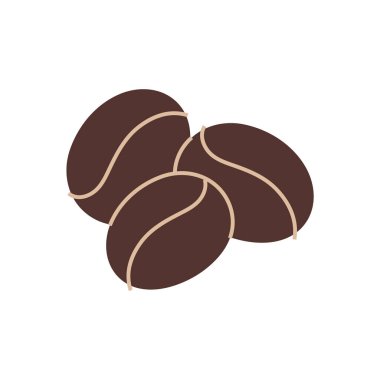 Bir avuç kahve çekirdeği. Kahveci eşyası. Basit düz clipart