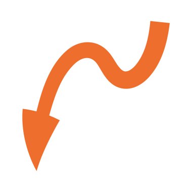 Dinamik ağ tasarımları, bilgi grafikleri ve sunumlar oluşturmak için eğri turuncu ok veya işaretleyici