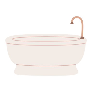 Klasik bir beyaz küvet tasviri. Klasik banyo tasarımları yapmak için ideal..