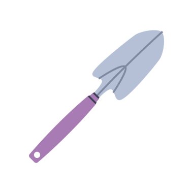 Küçük çapa ya da kürek. Bahçe aletleri. Bahar ve yaz tasarımları için düz grafik ögesi.