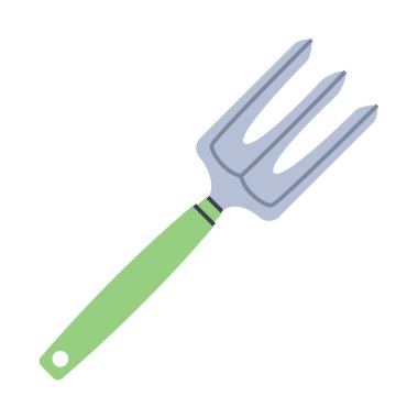 El işçisi. Bahçe aletleri. Bahar ve yaz tasarımları için düz grafik ögesi.