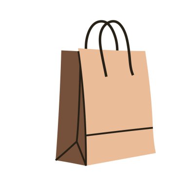 Pazarlama ve ticaret tasarımları için kahverengi Kraft kağıt alışveriş çantası