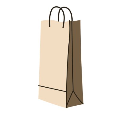 Pazarlama ve ticaret tasarımları için kahverengi Kraft kağıt alışveriş çantası