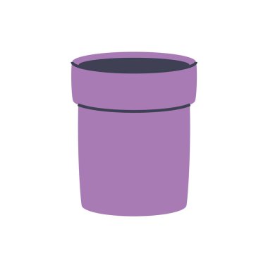 Ev bitkileri için uzun mor tencere. Minimalist ve modern bitki tasarımları yaratmak için mükemmel..