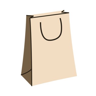 Pazarlama ve ticaret tasarımları için kahverengi Kraft kağıt alışveriş çantası