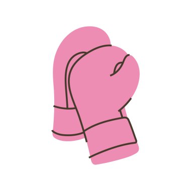 Eğitim ve spor için bir çift pembe boks eldiveni. Asgari klip sanatı