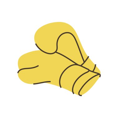 Eğitim ve spor için bir çift sarı boks eldiveni. Asgari klip sanatı