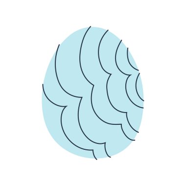 Mavi Paskalya yumurtasının minimalist çizimi. Şenlik, bahar ve kutlama tasarımları için.