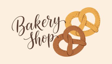 Kraker satan bir pastane afişi. Marka ve promosyonlar için mükemmel..